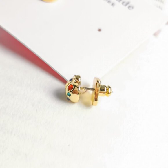 NEW KATE SPADE Nature Walk Ladybug Gold Multicolor Stud Earrings - Picture 3 of 3